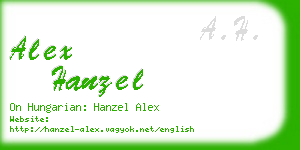alex hanzel business card